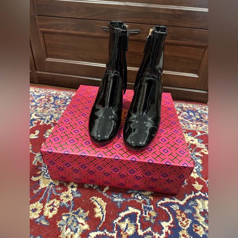 Tory Burch Gigi Patent Leather Booties - Picture 5 of 7